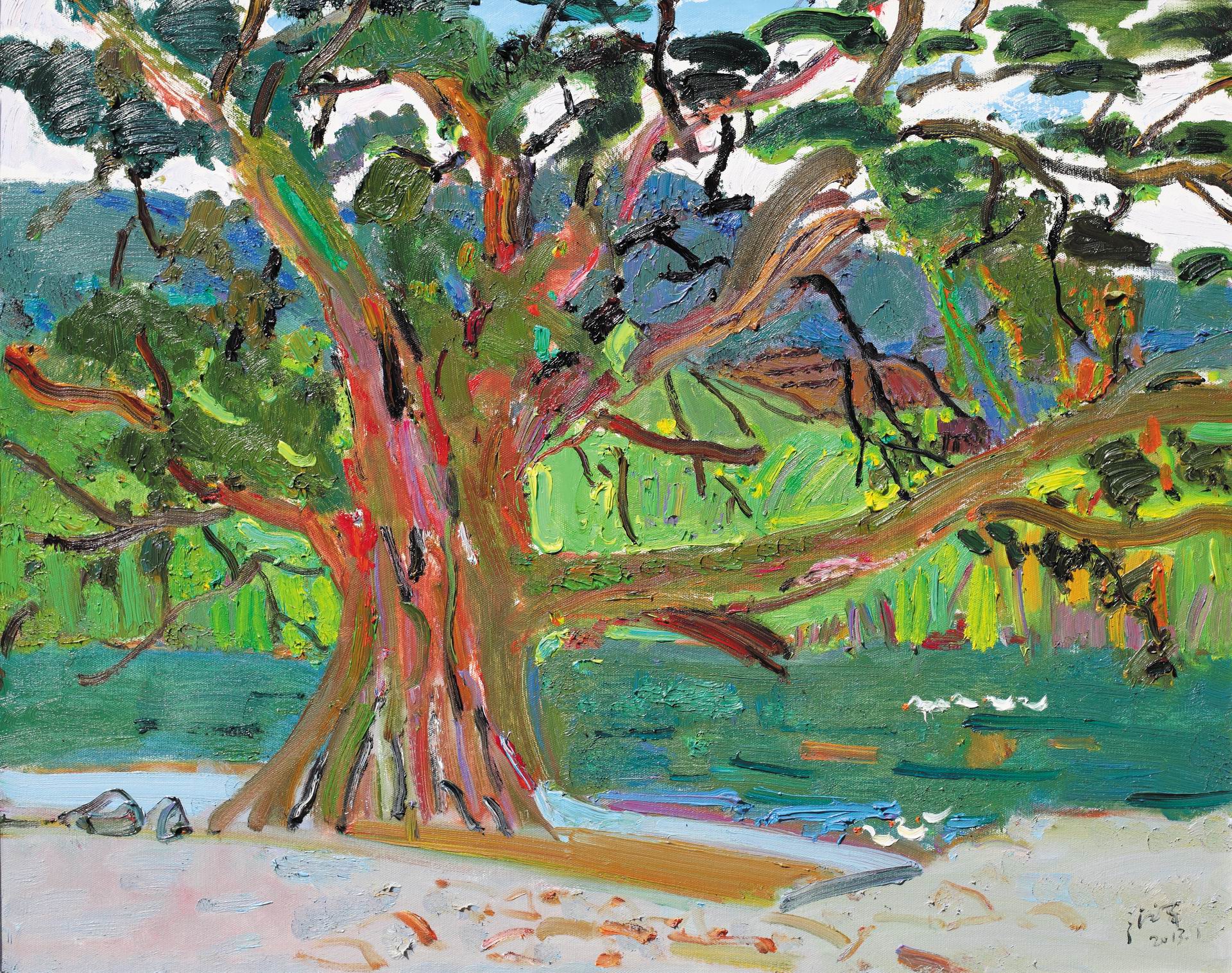 《大榕树》（100x80）2013年