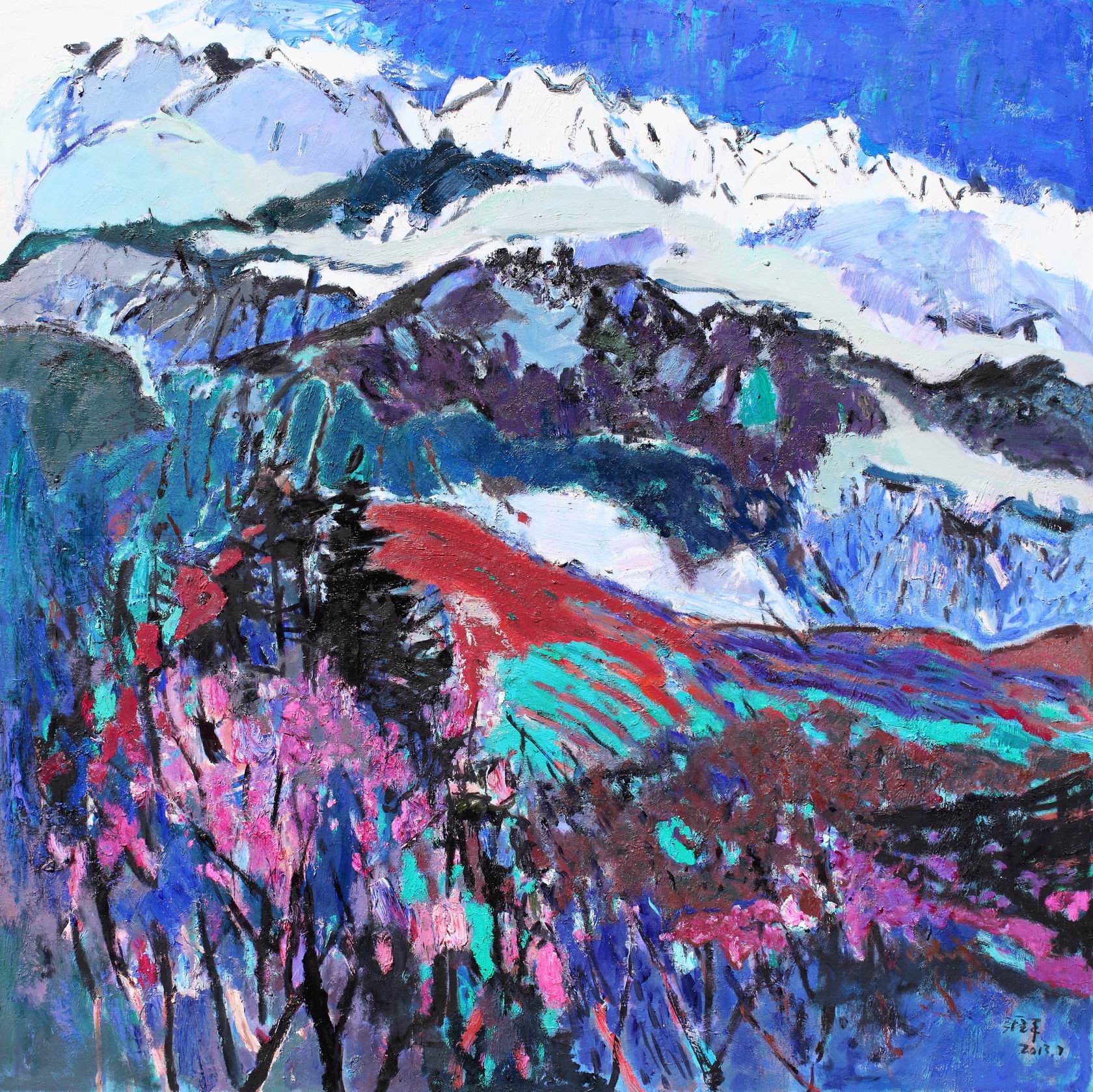 《贡布雪山》（200x200）2013年