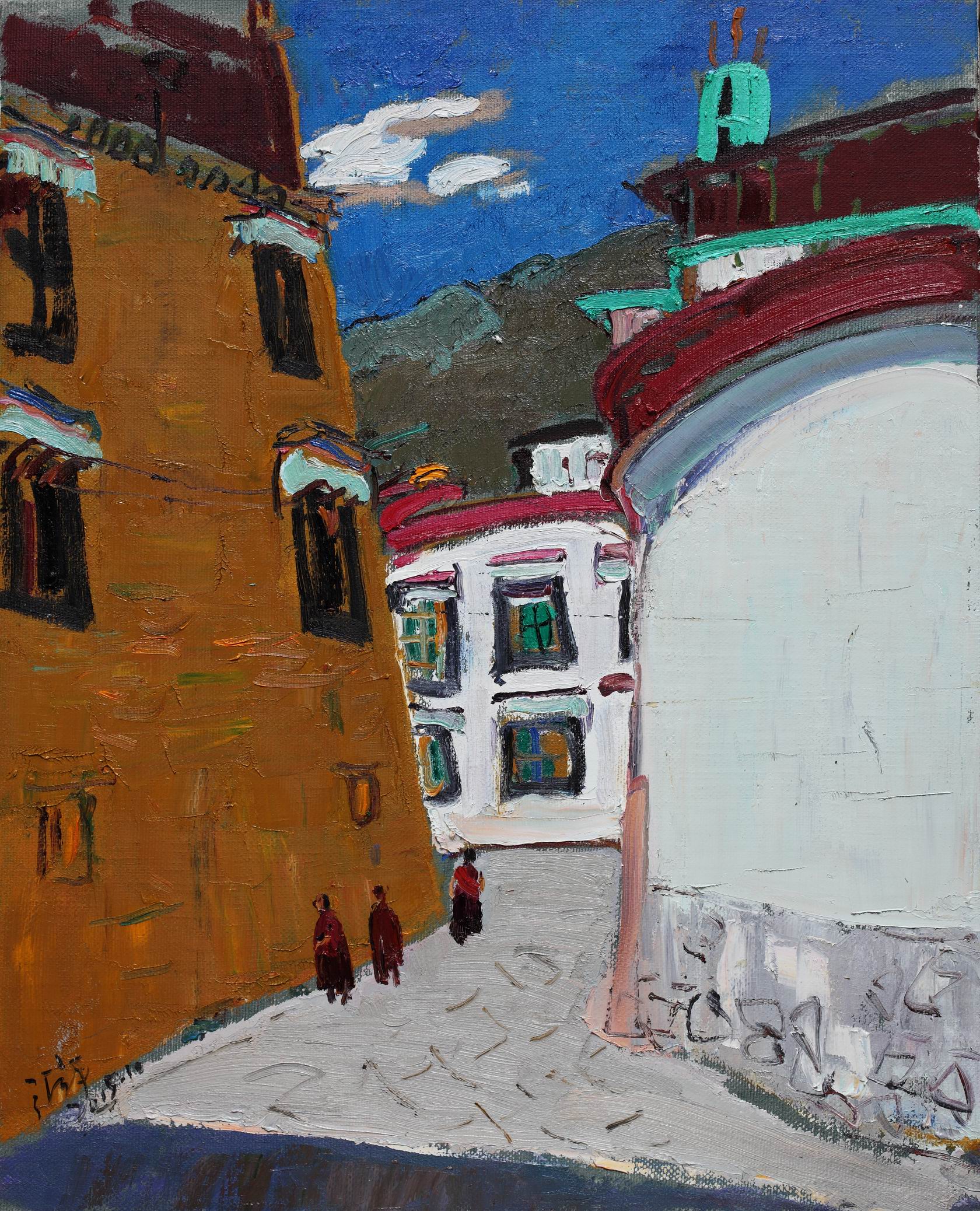 《拉萨的小巷》（80x100）2015年