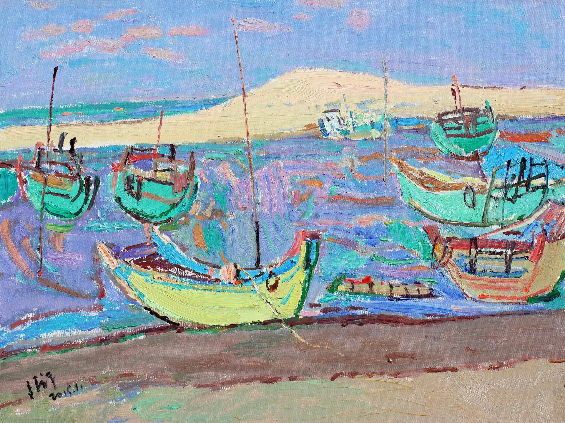 《船与滩》（80x60）2015年